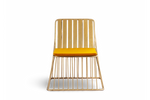 Modern Metal Chair with Yellow Cushion