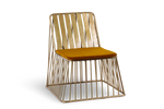 Modern Metal Chair with Yellow Cushion