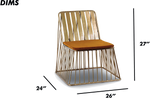 Modern Metal Chair with Yellow Cushion