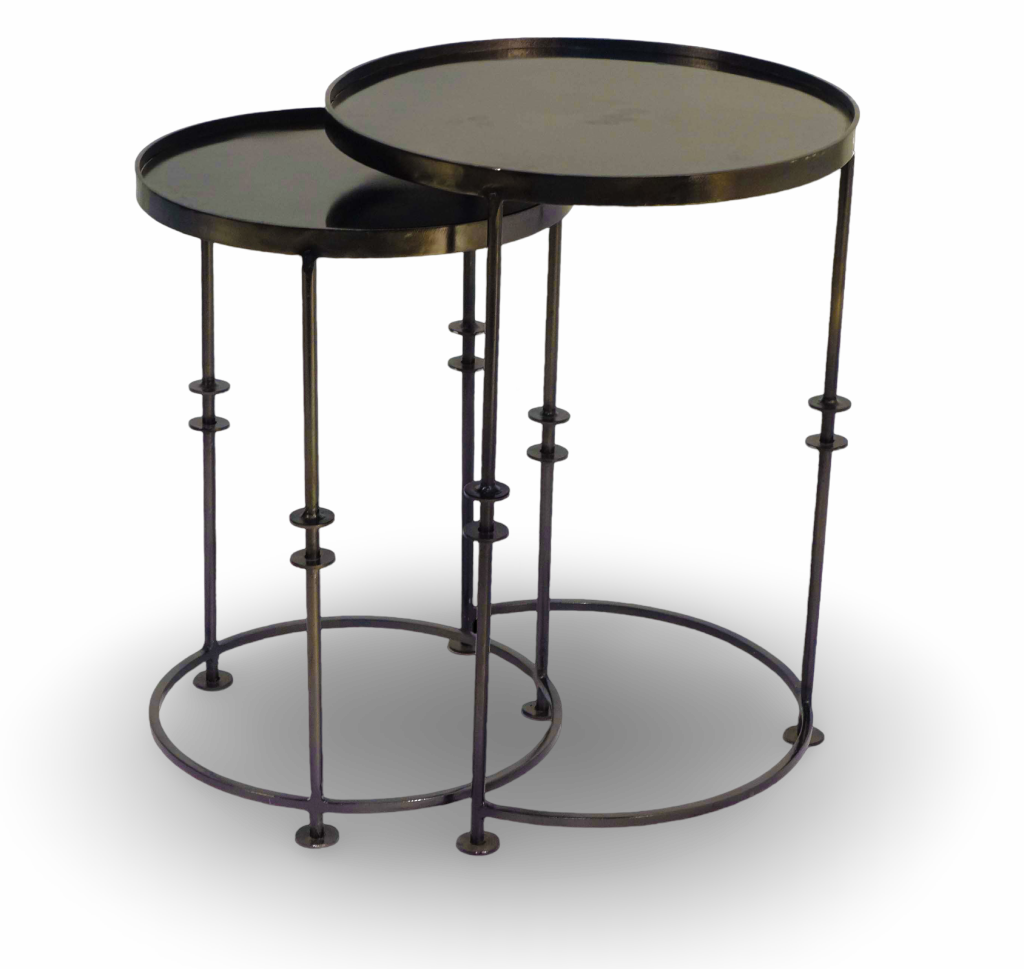 Round Black Metal Nesting Tables