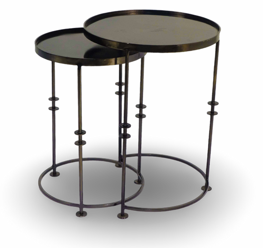 Round Black Metal Nesting Tables