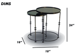 Round Black Metal Nesting Tables