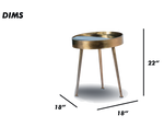 Brass Finish Round Side Table