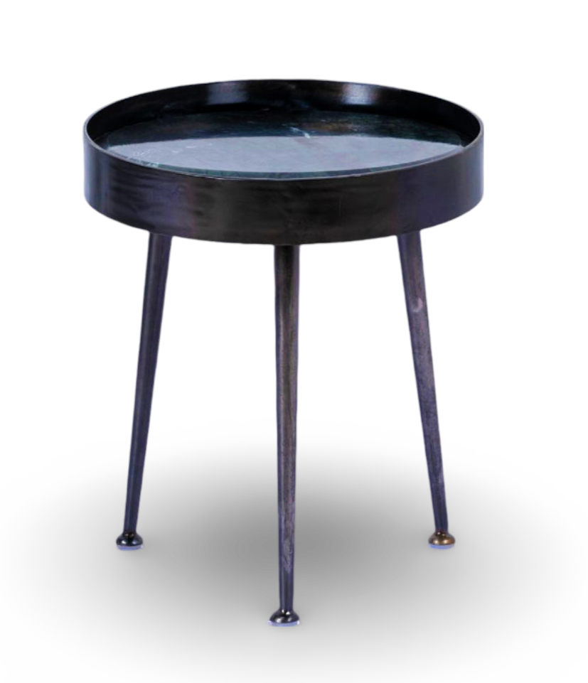 Brass Finish Round Side Table