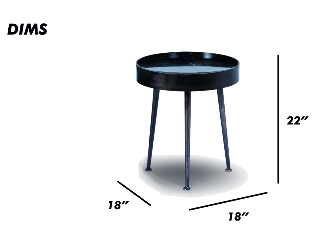 Brass Finish Round Side Table
