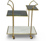 Metal and Stone Bar Trolley