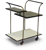 Metal and Stone Bar Trolley