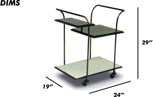 Metal and Stone Bar Trolley