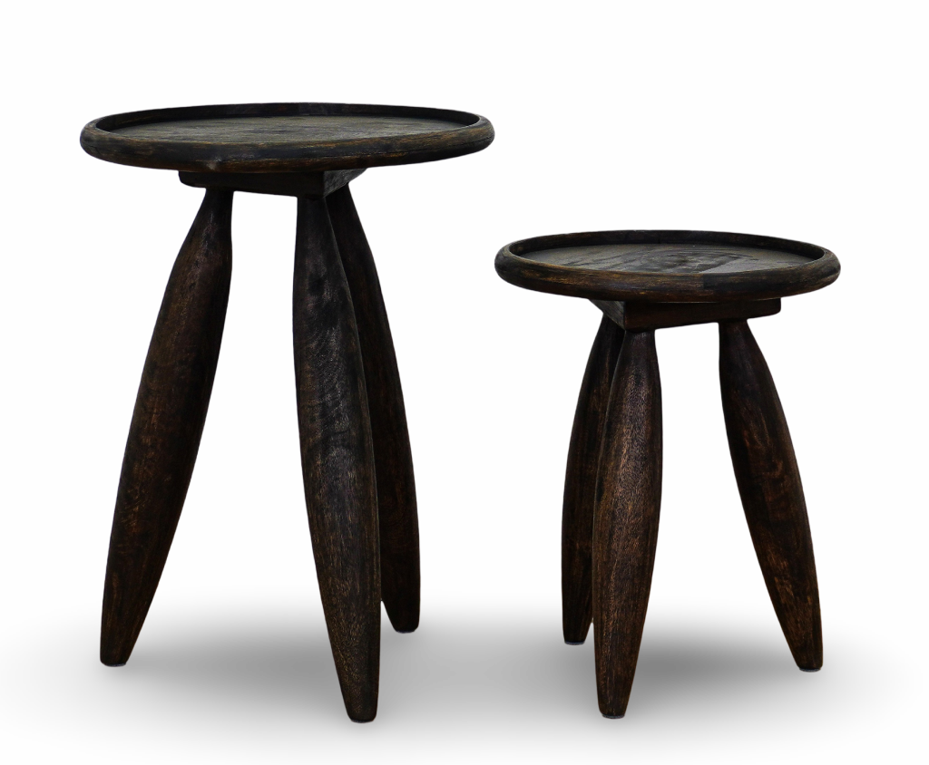 End Table Set in Brown Finish