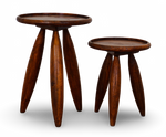 End Table Set in Brown Finish
