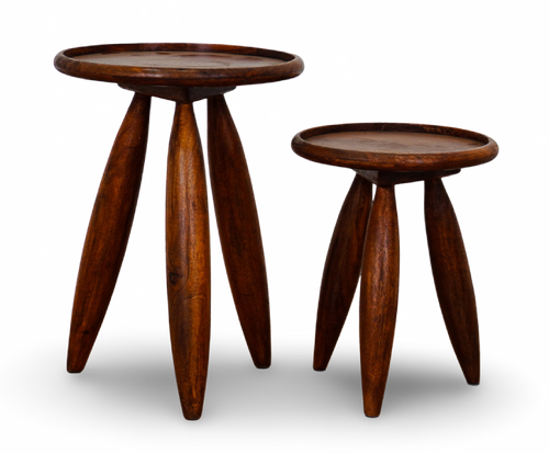 End Table Set in Brown Finish