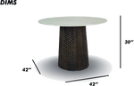 White Marble Table with Textured Metal Base