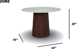 White Marble Table with Textured Metal Base