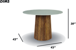 White Marble Table with Textured Metal Base