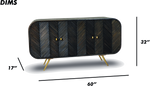 Charcoal Chevron Sideboard with Rounded Edges