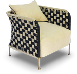 Woven Rope Accent Chair with Metal Legs