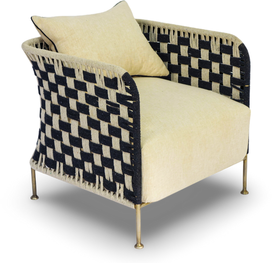 Woven Rope Accent Chair with Metal Legs