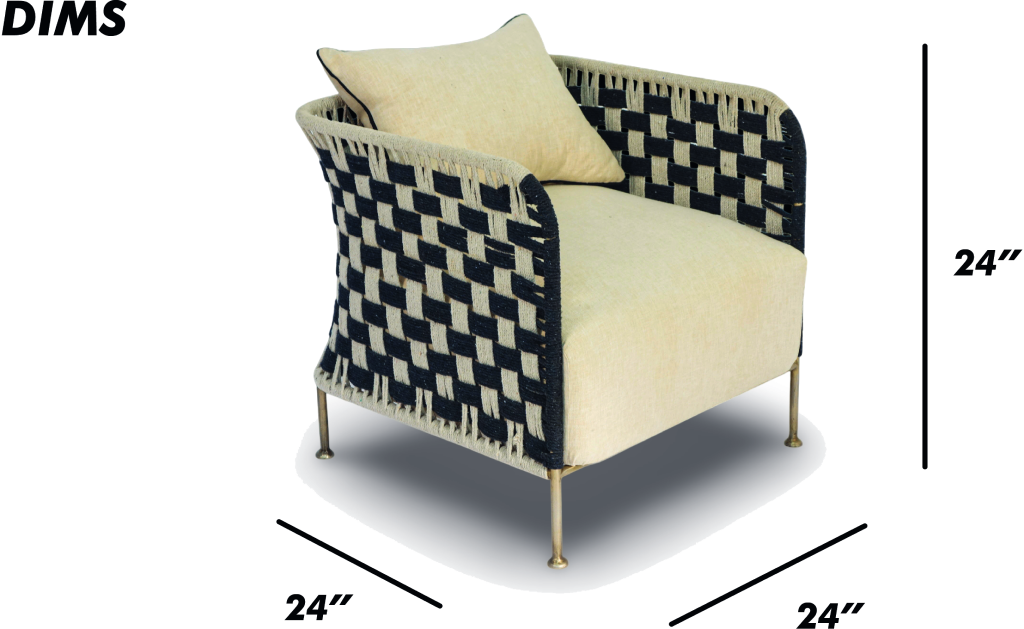 Woven Rope Accent Chair with Metal Legs