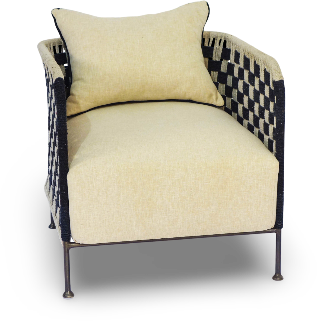 Woven Rope Accent Chair with Metal Legs