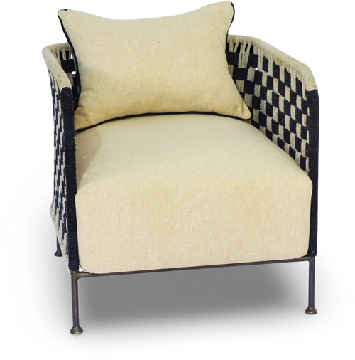 Woven Rope Accent Chair with Metal Legs