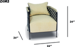 Woven Rope Accent Chair with Metal Legs