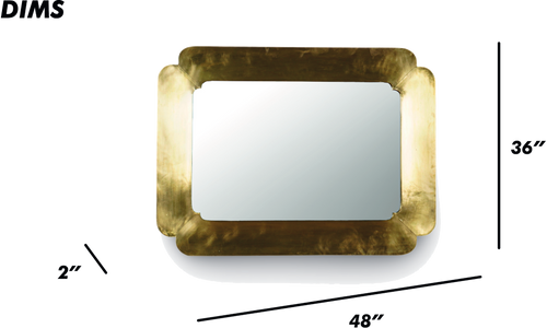 Rectangular Gold Wall Mirror
