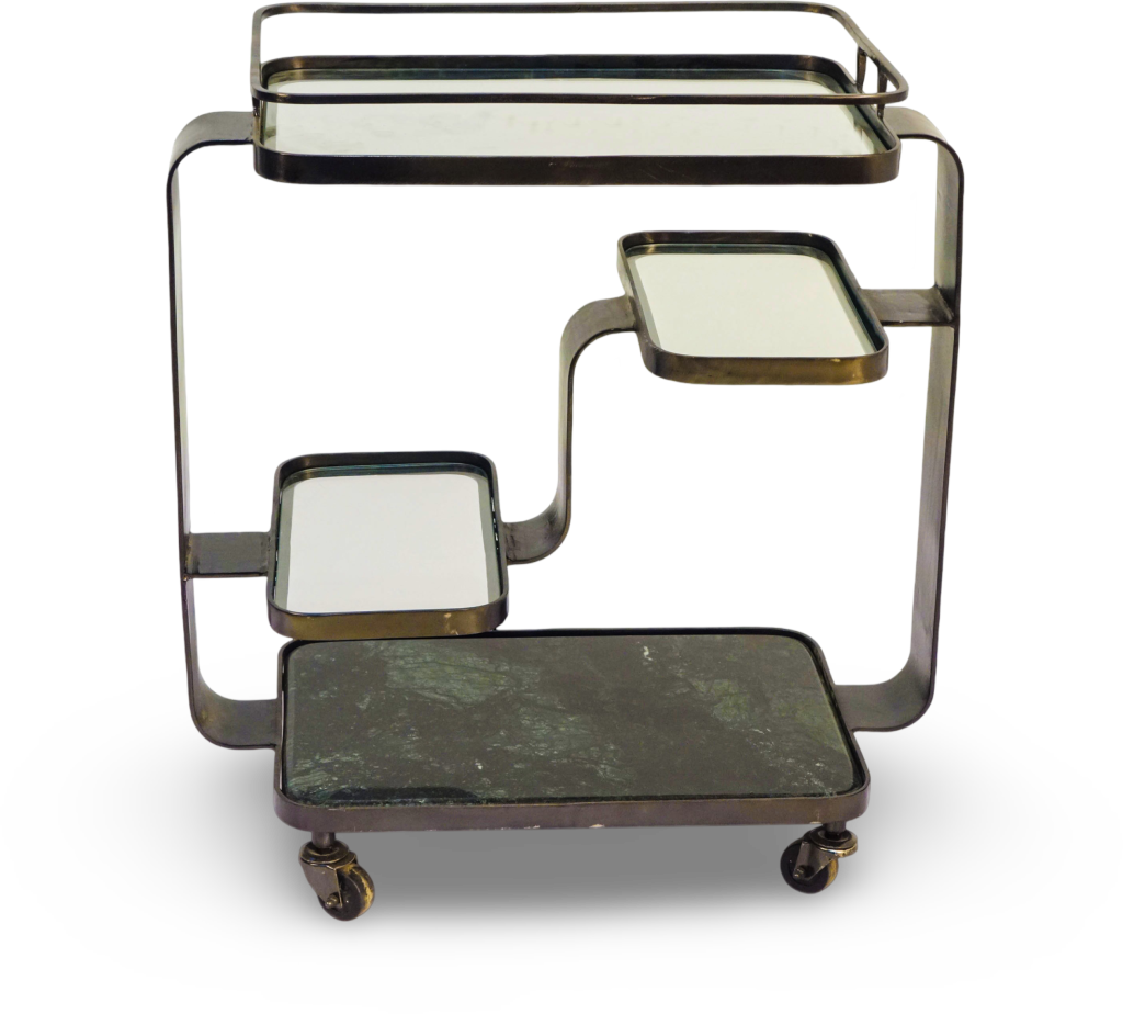 Black Multi-Tier Industrial Bar Trolley	