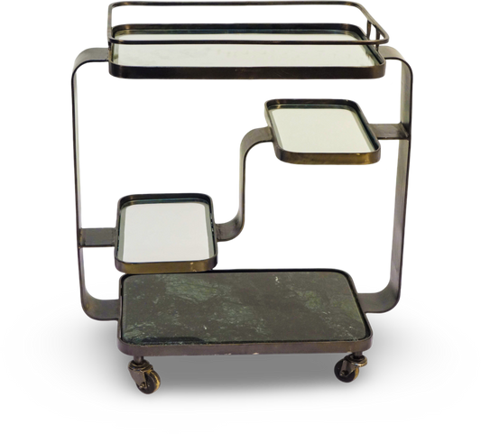 Black Multi-Tier Industrial Bar Trolley	