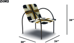 Geometric Woven Rope Chair with Metal Frame