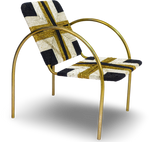 Geometric Woven Rope Chair with Metal Frame