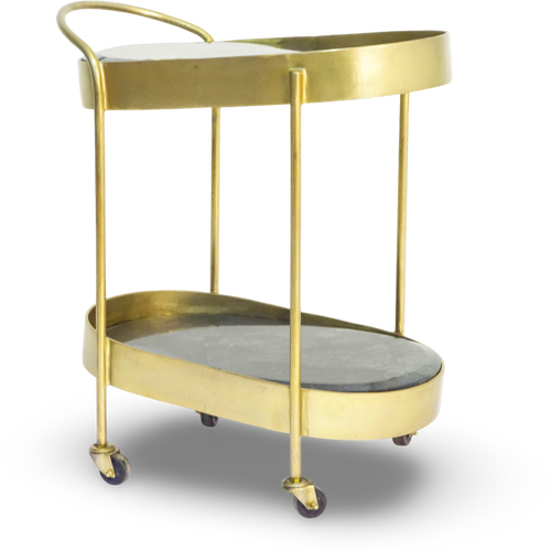Black Oval Bar Trolley