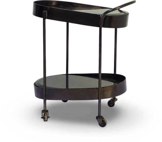 Black Oval Bar Trolley