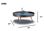 Round Black Coffee Table with Tripod Legs