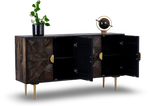 Geometric Patterned Wooden Sideboard
