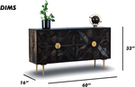 Geometric Patterned Wooden Sideboard