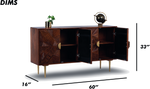 Geometric Patterned Wooden Sideboard