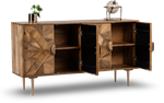 Geometric Patterned Wooden Sideboard