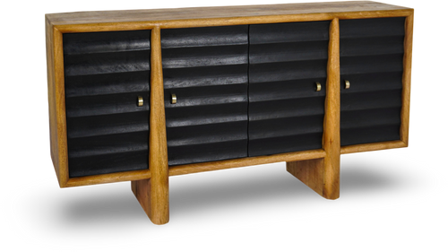 Black Louvered Console Sideboard
