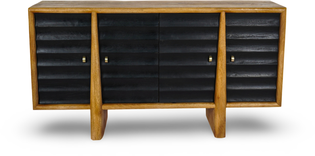 Black Louvered Console Sideboard