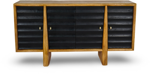 Black Louvered Console Sideboard