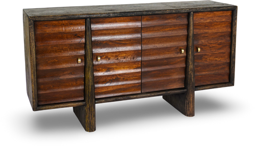 Black Louvered Console Sideboard
