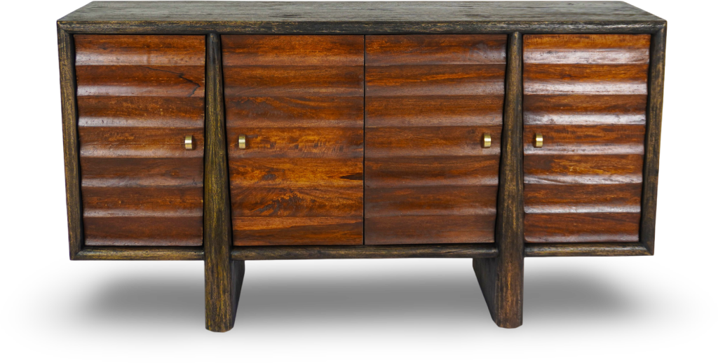 Black Louvered Console Sideboard