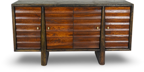 Black Louvered Console Sideboard