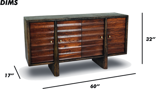 Black Louvered Console Sideboard