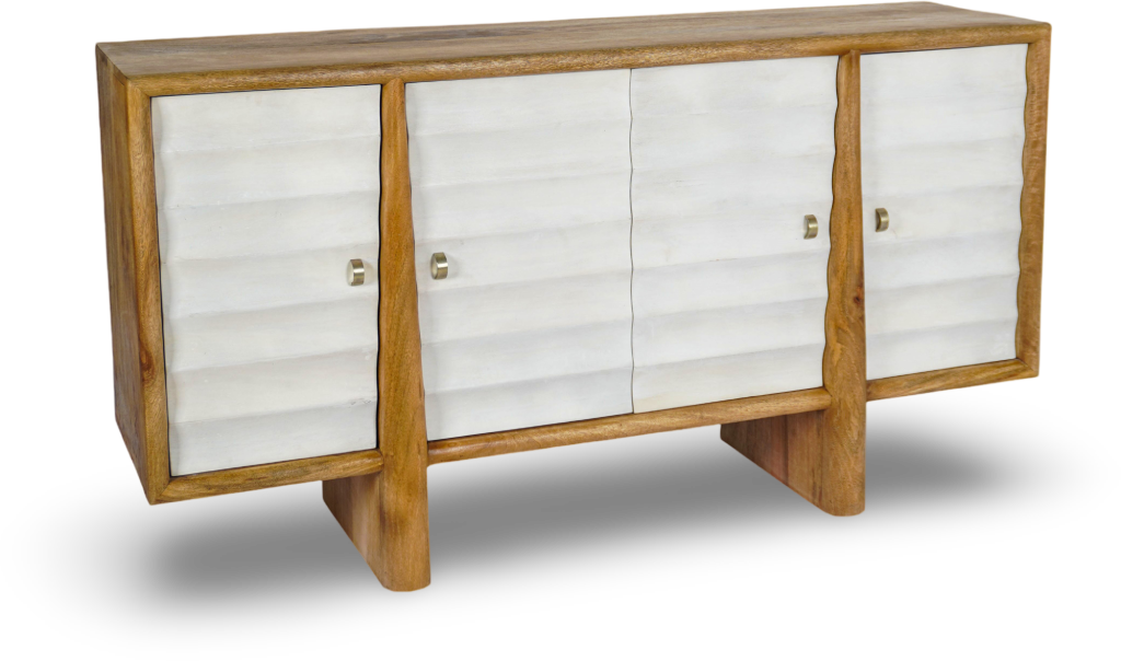 Black Louvered Console Sideboard