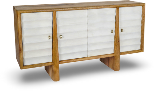Black Louvered Console Sideboard