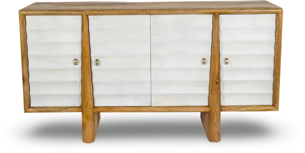 Black Louvered Console Sideboard