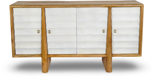 Black Louvered Console Sideboard