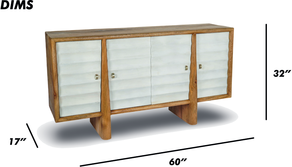 Black Louvered Console Sideboard