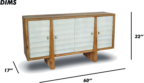Black Louvered Console Sideboard